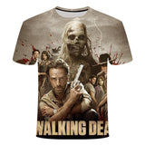 The Walking Dead Clothes Summer Printed Large Size Short Sleeve T-shirt Men's round Collar Short-Sleeve T-shirt