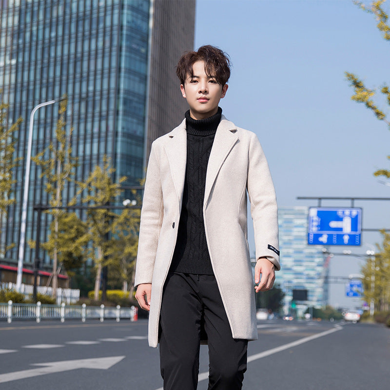 Men's Overcoat Men Thick Casual Jacket Men's Mid-Length Windbreaker Trend Men Spring Trench Coat