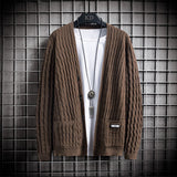 Autumn Men's Fashion Casual Men's Knitted Cardigan Loose round Neck Sweater Men's Tops plus Size Loose Men Sweaters