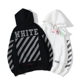 White Printed Hoodie Men And Women Couple