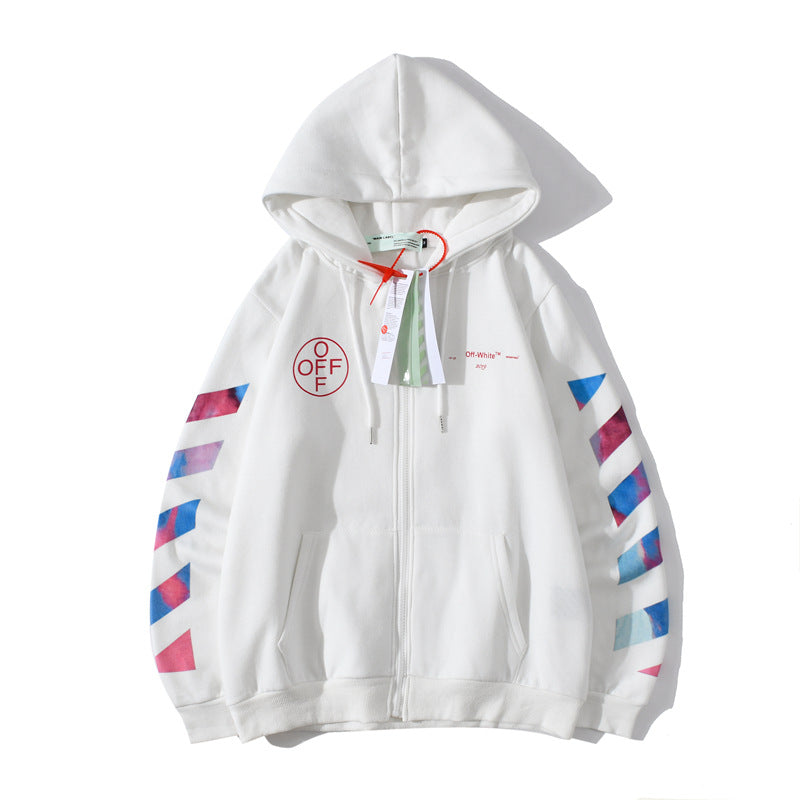 Autumn And Winter Colorful Arrow Hoodie Coat Men And Women