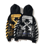 Printed Loose Fleece Hoodie Sweater