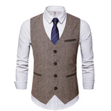 Mens Dress Vests Business Waistcoat Autumn and Winter Leisure Suit Vest Business Slim Fit
