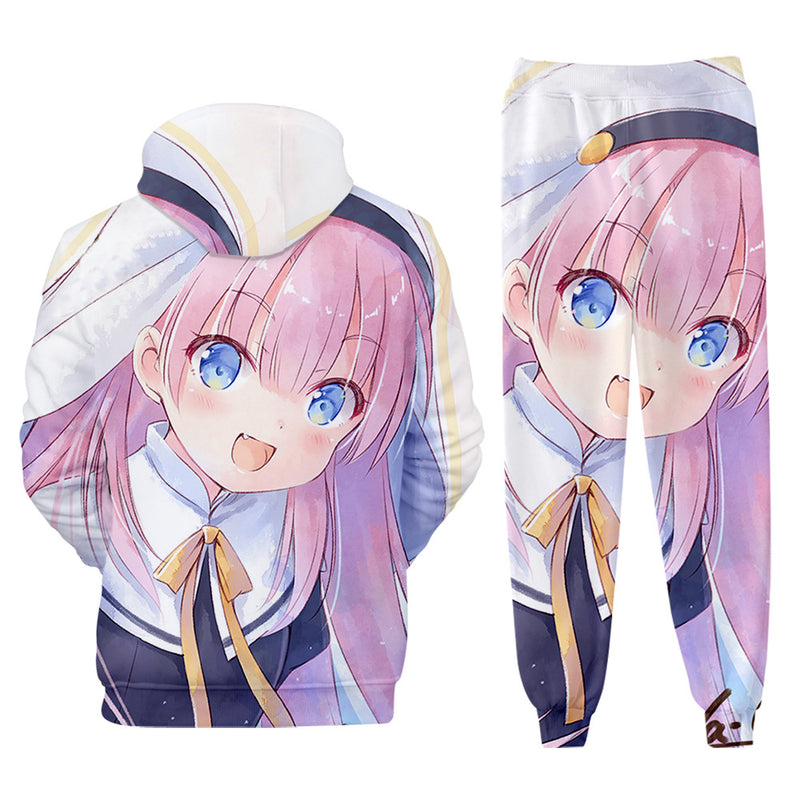 Anime Hoodie Hoodies Pullover Cosplay Costume 3D Printed Autumn and Winter Hoodie Fleece Ankle Banded Pants Suit Men's Clothing