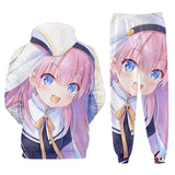 Anime Hoodie Hoodies Pullover Cosplay Costume 3D Printed Autumn and Winter Hoodie Fleece Ankle Banded Pants Suit Men's Clothing