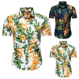 Summer Casual Short Sleeve Floral Shirt Loose Men's Fashion plus Size Beach Style Shirt plus Size Men Summer Outfit