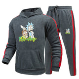 Rick and Morty Tracksuit Pullover Hoodie Sweatshirts Men's and Women's Sports Hooded Sweatshirt Sweatpants Printing Suit