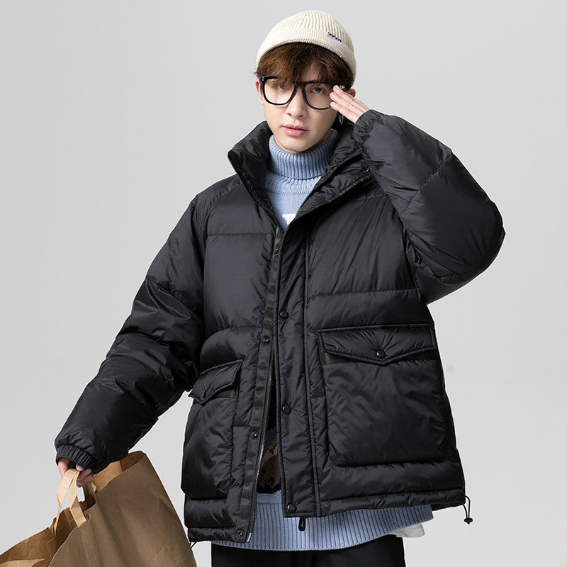 Men's Warm Winter down Jacket Daily plus Size Top Loose Casual Jacket Men down Coat