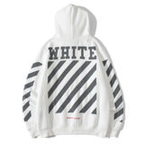 White Printed Hoodie Men And Women Couple