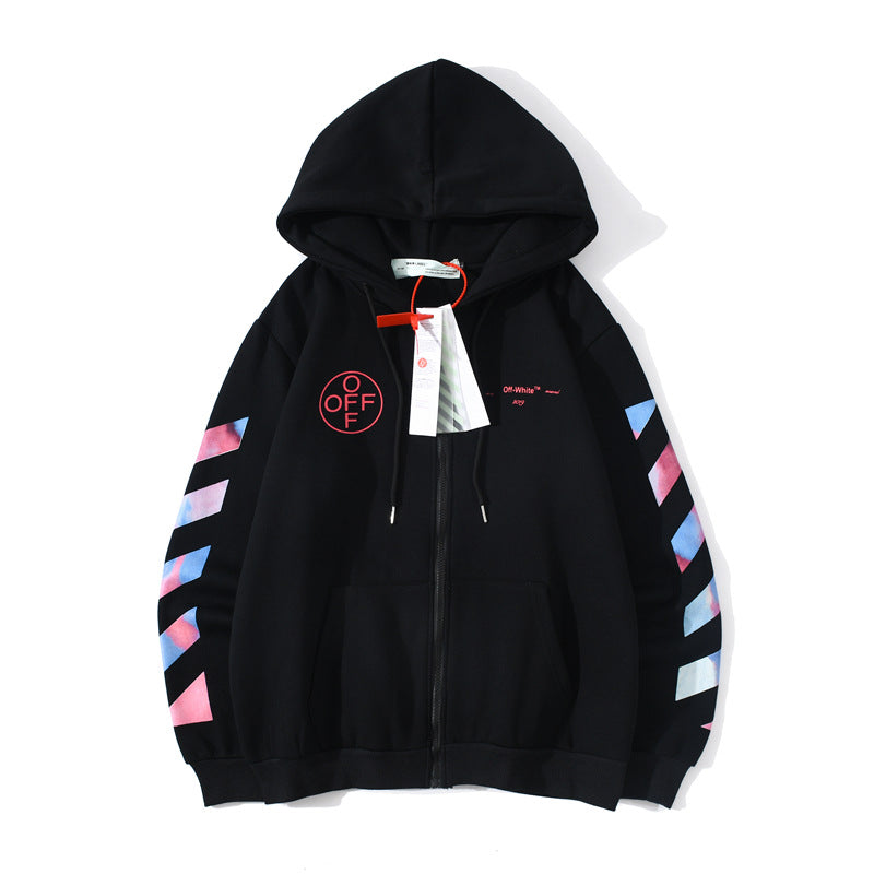 Autumn And Winter Colorful Arrow Hoodie Coat Men And Women