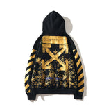 Printed Loose Fleece Hoodie Sweater