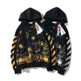 Printed Loose Fleece Hoodie Sweater
