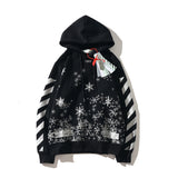 Printed Loose Fleece Hoodie Sweater