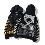Printed Loose Fleece Hoodie Sweater