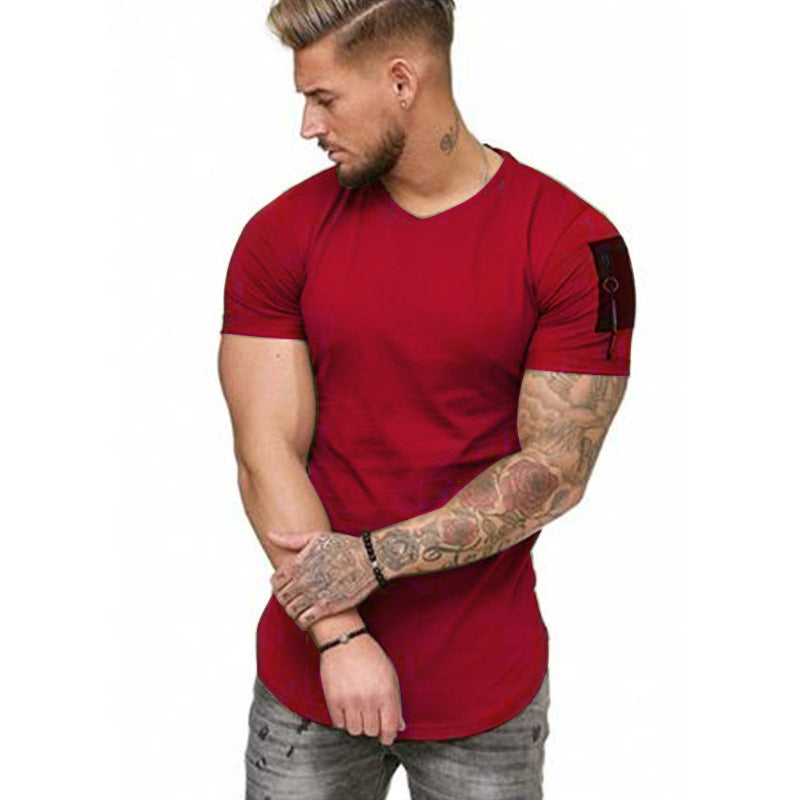 Slim Fit Muscle Gym Men T Shirt Men Rugged Style Workout Tee Tops Fashion Men's Casual Summer Outdoor Running Workout plus Size Loose