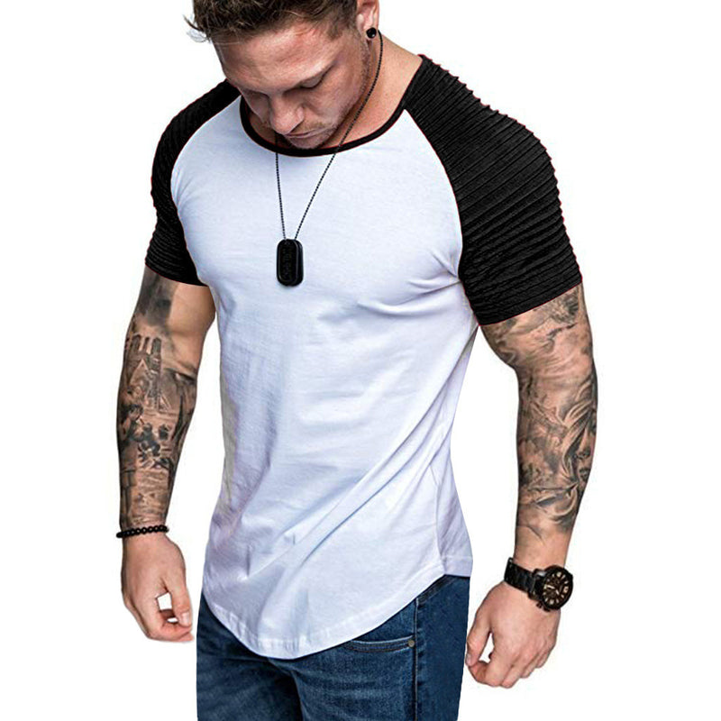 Slim Fit Muscle Gym Men T Shirt Men Rugged Style Workout Tee Tops Casual Fashion Men's T-shirt Summer Workout Sportswear Men's plus Size Loose