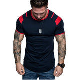 Slim Fit Muscle Gym Men T Shirt Men Rugged Style Workout Tee Tops Summer Men's Short Sleeve Crew Neck Casual T-shirt Tee Top