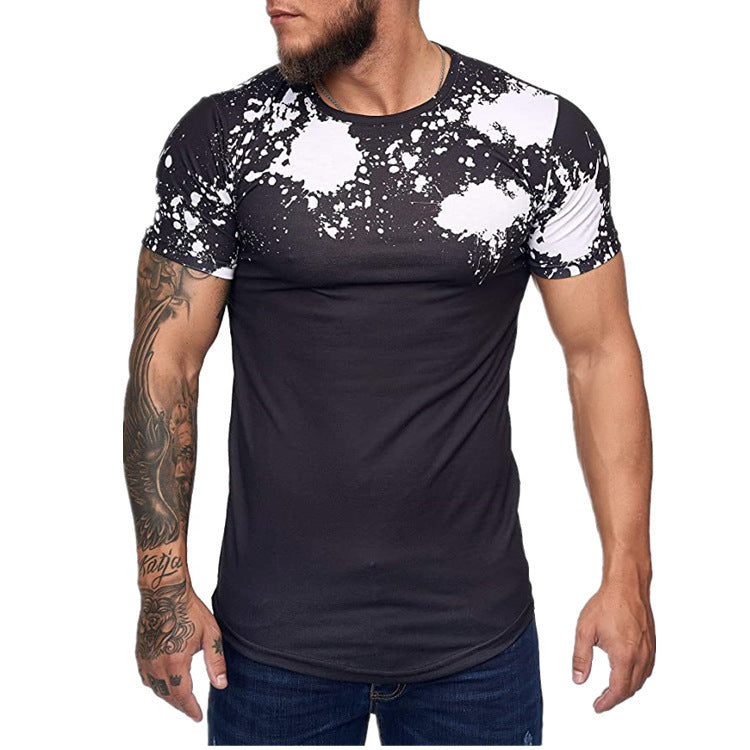 Slim Fit Muscle Gym Men T Shirt Men Rugged Style Workout Tee Tops Summer Fashion Men Crew Neck Fitness Sportswear Casual Men's T-shirt