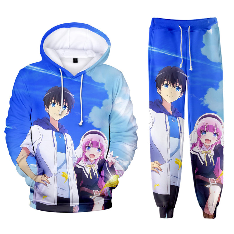 Anime Hoodie Hoodies Pullover Cosplay Costume 3D Printed Autumn and Winter Hoodie Fleece Ankle Banded Pants Suit Men's Clothing