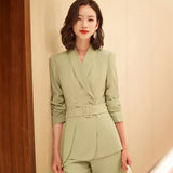Women Pants Suit Uniform Designs Formal Style Office Lady Bussiness Attire Fall Winter Fashion Tailored Suit Formal Clothes Workwear
