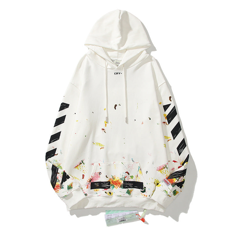 Autumn And Winter Plant Pattern Splashed Ink Printing Men'S And Women'S Sweater