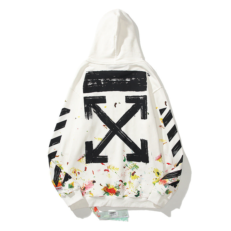 Autumn And Winter Plant Pattern Splashed Ink Printing Men'S And Women'S Sweater