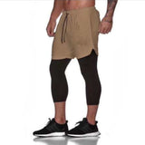 Mens Sweatpants Sports Shorts Men's Sports Running Fitness Double-Layer Quick-Drying Breathable Knee Length Pants