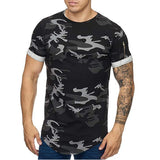 Slim Fit Muscle Gym Men T Shirt Men Rugged Style Workout Tee Tops Summer Men T-shirt Camouflage Gradient Printing Casual