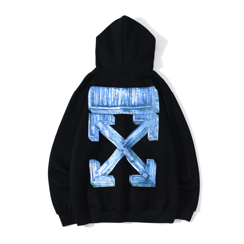 Autumn And Winter Off Color Arrow Print Letters Men And Women