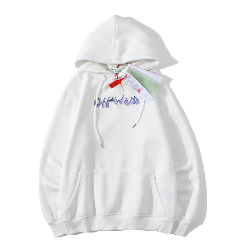 Autumn And Winter Off Arrow Ow Fashion Loose Velvet Men'S And Women'S Hoodie