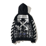 Printed Loose Fleece Hoodie Sweater