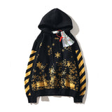 Printed Loose Fleece Hoodie Sweater
