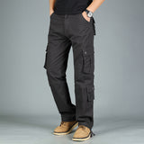 Baggy Cargo Pants for Men Spring and Autumn Overalls Men's Casual Pants Loose Straight Trousers Multi-Pocket Pants Army Green Outdoor Large Size Sports Pants