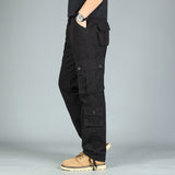 Baggy Cargo Pants for Men Spring and Autumn Overalls Men's Casual Pants Loose Straight Trousers Multi-Pocket Pants Army Green Outdoor Large Size Sports Pants