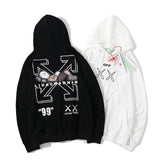 Autumn And Winter Printed Arrow Hooded Sweater Men And Women Loose