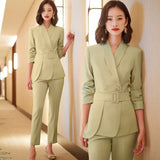 Women Pants Suit Uniform Designs Formal Style Office Lady Bussiness Attire Fall Winter Fashion Tailored Suit Formal Clothes Workwear