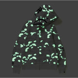 A Ape Print Hoodie Men and Women plus Size Loose Hoodie Coat