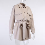 Vintage Button Cardigan Trench Coat with belt
