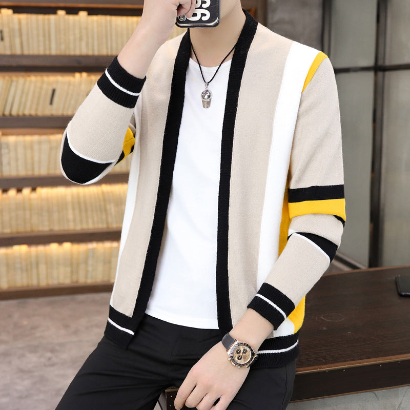 Men's Striped Stand-up Collar Slim Fit Men's Autumn Sweater Men's Fashion Casual Jacket Men's Knitwear Men Coat Men Winter Outfit Casual Fashion