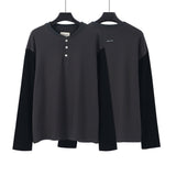 Fog Tops Men's Stitching Sleeves Open Tube Button Sweater fear of god
