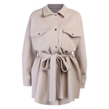 Vintage Button Cardigan Trench Coat with belt