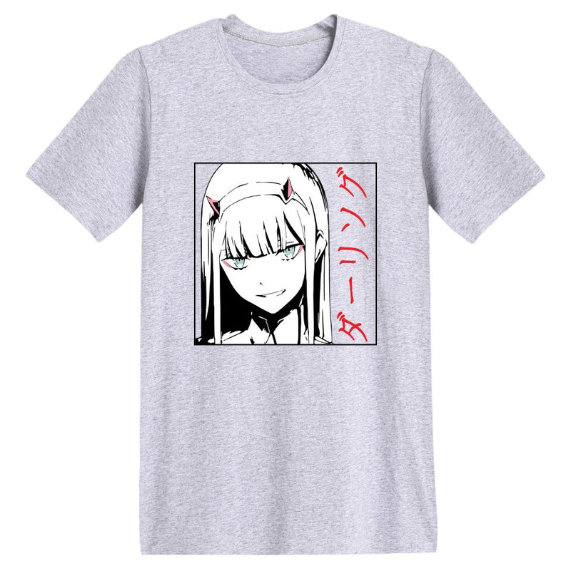 Anime TShirts Aesthetic Men's Shirt Zero Two Darling In The Franxx Anime Print Fashion Short Sleeve T-shirt plus Size Casual and Comfortable Men's Clothing