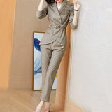 Women's Pants Suit Uniform Designs Formal Style Office Lady Bussiness Attire Suit Two-Piece Suit Women's Winter Fashion Suit