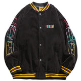 Varsity Jacket for Men Baseball Jackets Men Retro Street Harajuku Alphabet Embroidery Stand Collar Baseball Uniform Baggy Coat