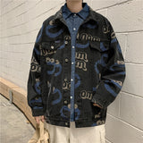 Spring and Autumn Denim Jacket Men's Loose Lapels Jacket Top Plus Size Men Denim Jacket