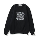 A Ape Print Sweatshirts Printed Men's and Women's Casual Fleece-Lined Crew Neck Sweater