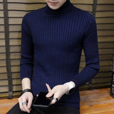 Men's Clothing Autumn and Winter Turtleneck Sweater Men's Slim Fit All-Matching Pullover Knitwear Sweater Trendy Men Winter Outfit