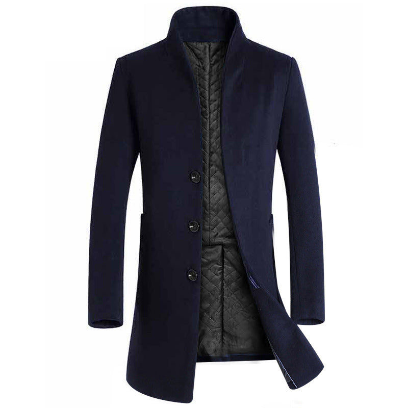 Men's Coat Men's Mid-Length Slim-Fit Coat Trendy Men's Trench Coat Men's Spring Trench Coat