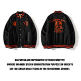 A Ape Print Jacket Spring and Autumn Embroidered Red Edge Jacket Baseball Uniform