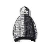 A Ape Print Hoodie Multicolor Jacket Coat for Men and Women